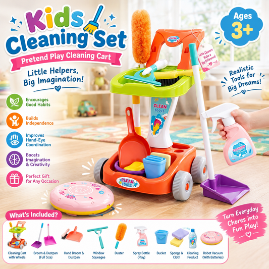Kids' Complete Cleaning Set Cart